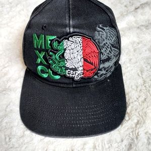 Mexico Flag graphic Black Snap back Baseball cap